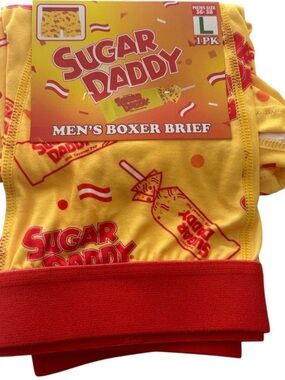 Men's Boxer Brief - Yellow with Red Accents